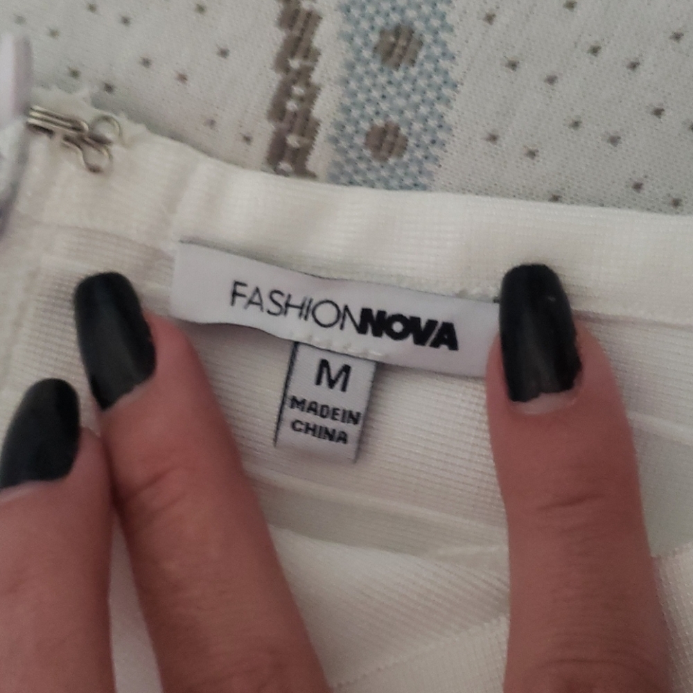 Fashion Nova White “Normandy” Bandage Midi Dress – Size M - Picture 7 of 7